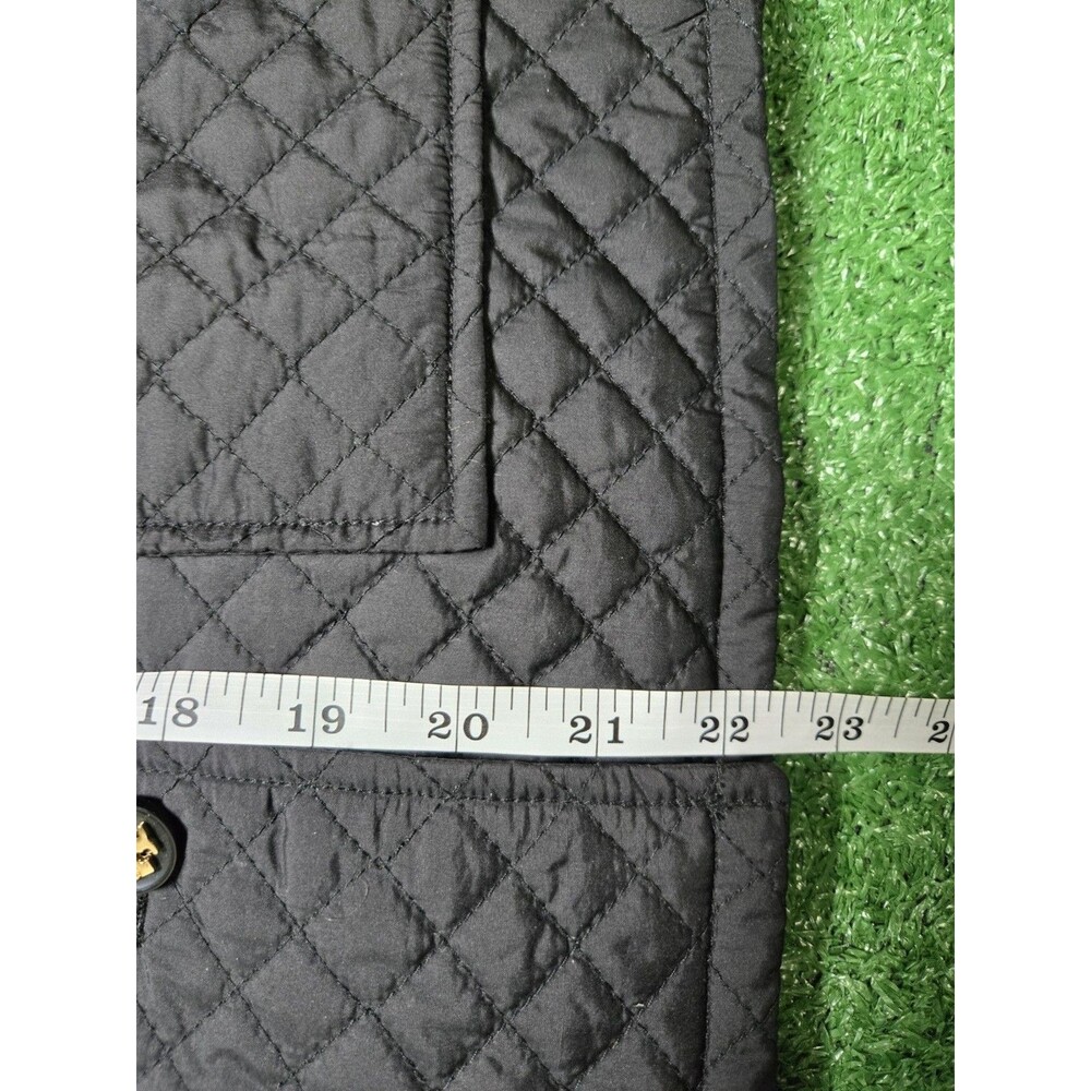 Tory Burch Quilted Jacket Black Gold Logo Buttons Women's Size 2 23081574 - Picture 11 of 12